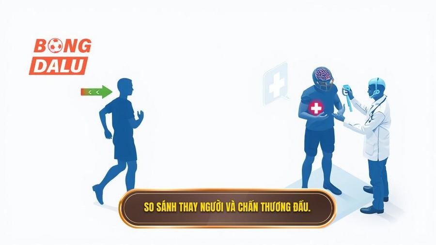 Thay người khi có cầu thủ bị chấn thương vùng đầu: Bước ngoặt nhân văn trong bóng đá hiện đại 3 3. So sánh thay người và chấn thương đầu.